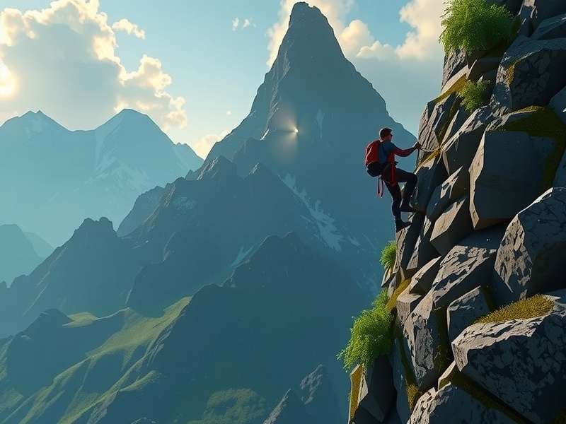 Crag Conquest gameplay screenshot showing mountain climbing